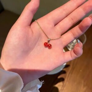 Red Cherry anti-tarnish Pendant Necklace